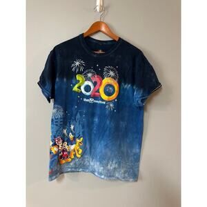 Adult Size L Disney World Blue Tie-Dye T-shirt 2020 Mickey Minnie